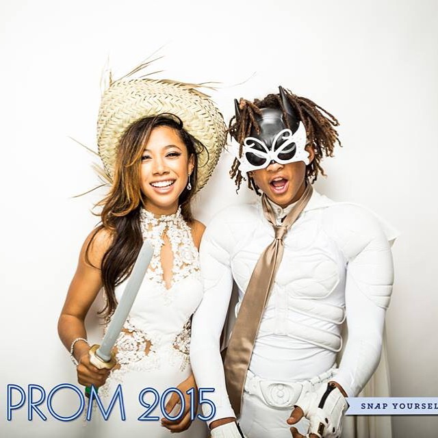 Jaden Smith poses for a silly prom photo, dressed as white Batman. Photo Credit: meccandcheese