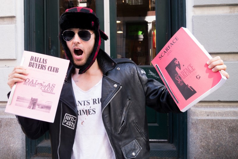 Jared Leto hawks scripts, including Dallas Buyers Club.