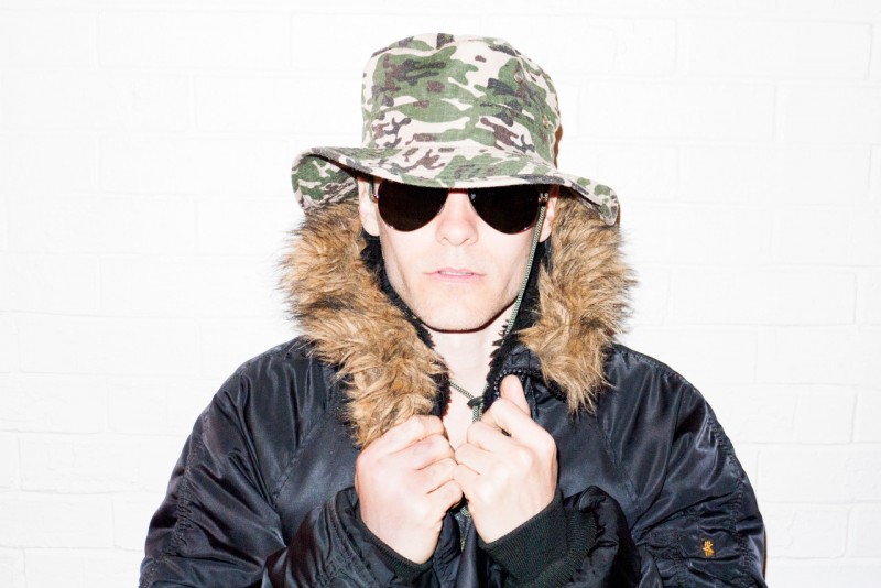 Jared Leto sports a camouflage hat.
