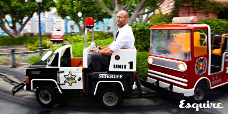 Photographed for Esquire, Jason Statham goes for a ride.