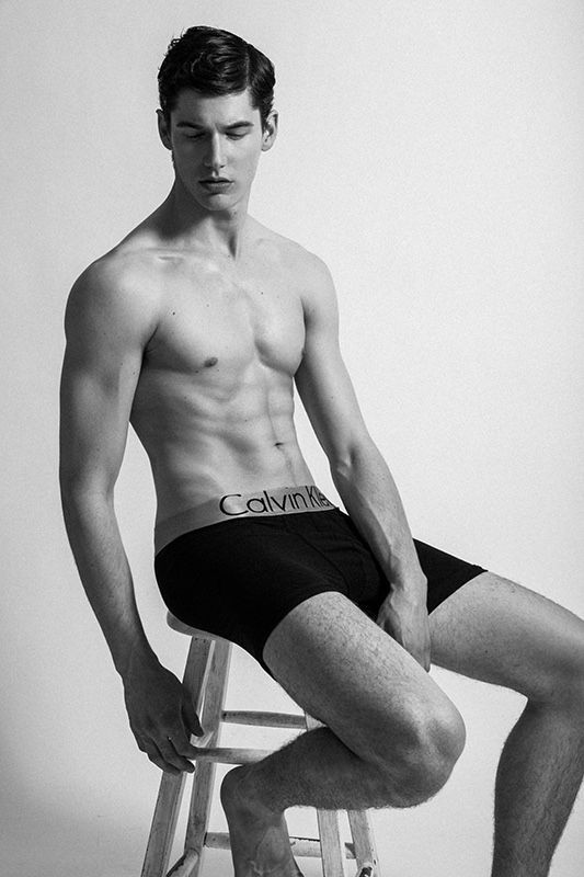 Jesse poses in Calvin Klein underwear.