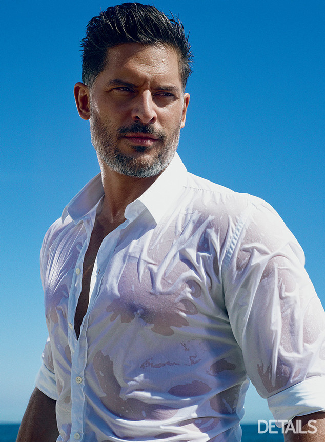 Joe Manganiello goes the wet shirt route for his Details photo shoot.