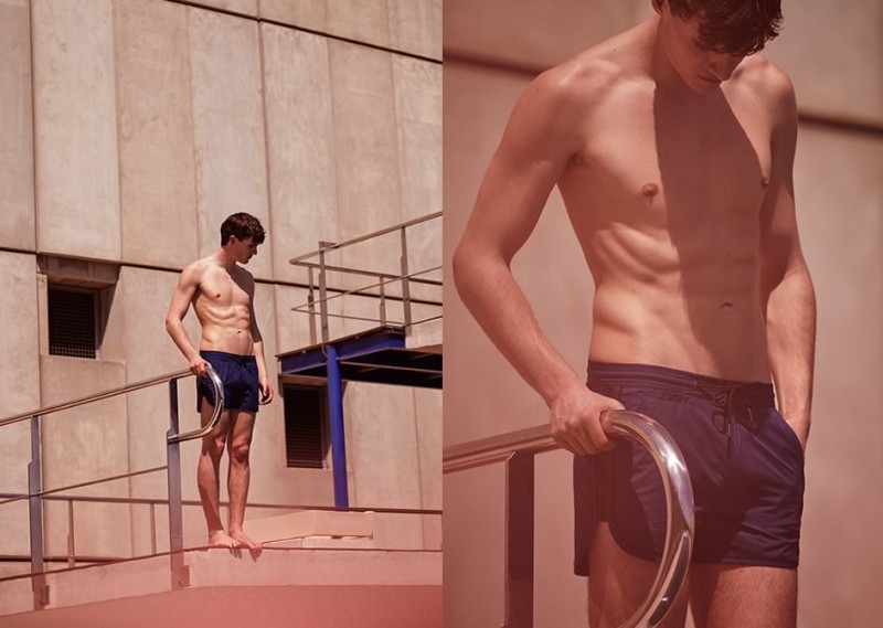 Luka wears swimwear Marc by Marc Jacobs.
