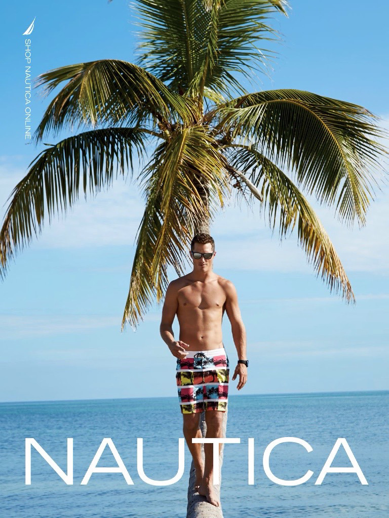 Ollie Edwards fronts Nautica's summer 2015 swimwear campaign.