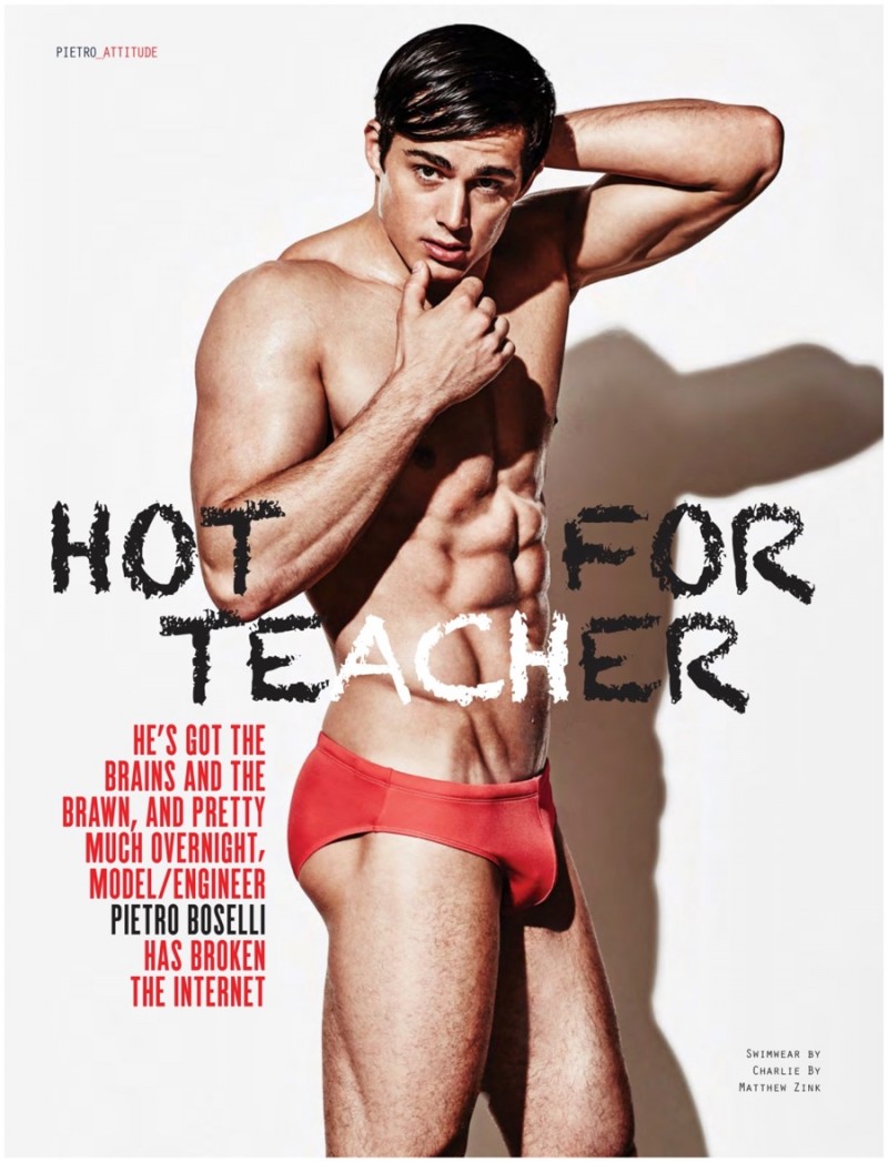 Attitude is hot for teacher as they link up with Italian model Pietro Boselli.