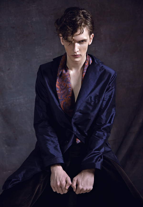 Camil is dapper in a silk robe.