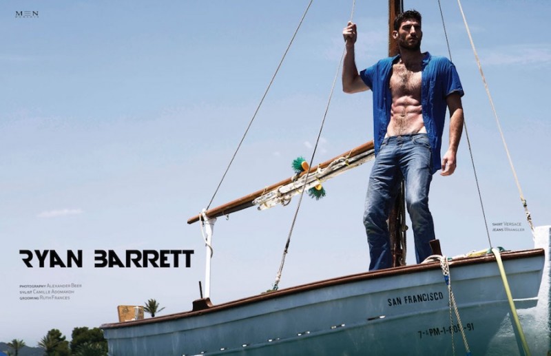 Ryan Barrett stars in a summer spread for Men Moments.