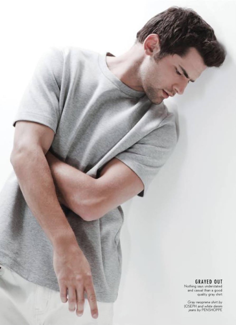 Sean O'Pry has a gray moment.