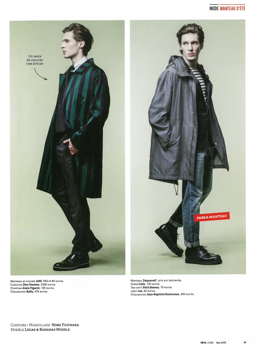 Lucas Mikulski Models Designer Men's Coats for Tetu Editorial