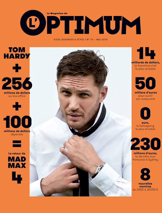 Tom Hardy LOptimum May 2015 Cover