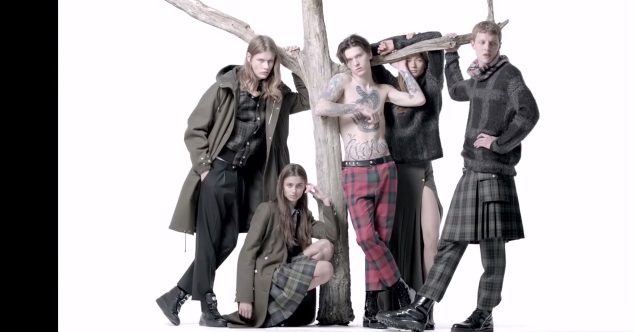 Models go punk for a still from Versus Versace's Fall/Winter 2015 Collection Video