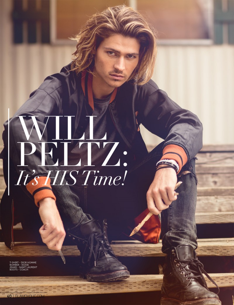 Will Peltz stars in a cover story for Glamoholic.