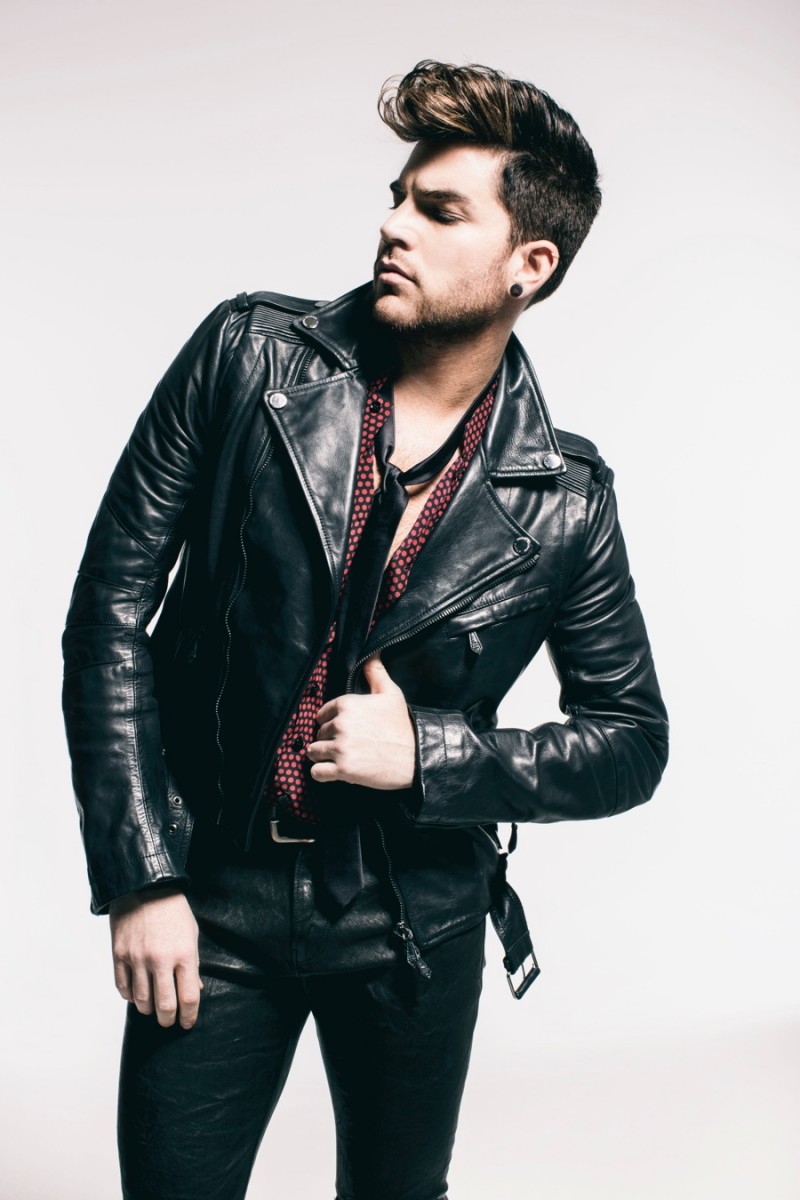 Hitting the studio for photos, Adam Lambert is clad in leather.