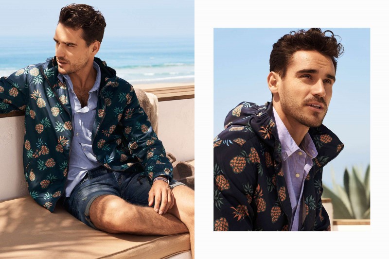 Arthur Kulkov embraces a tropical pineapple print from H&M.