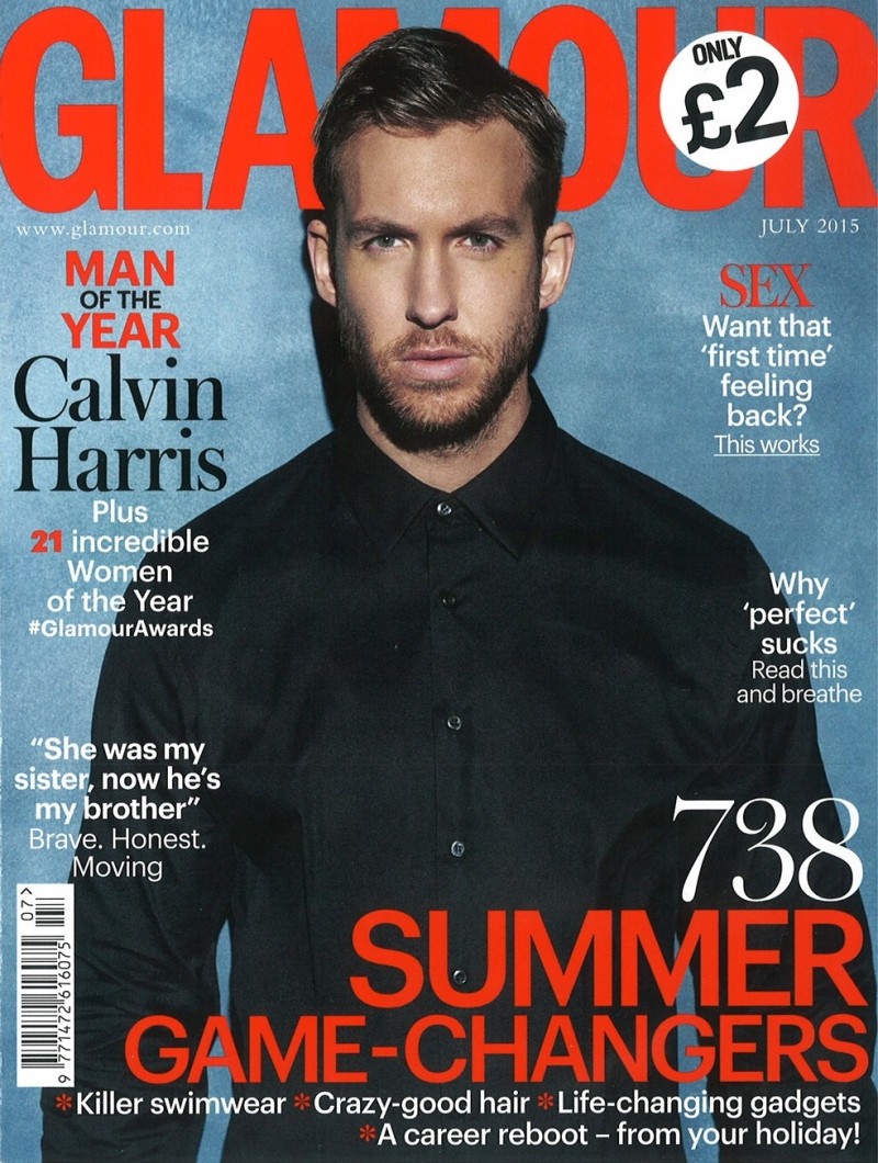 Calvin Harris covers the July 2015 issue of Glamour UK.