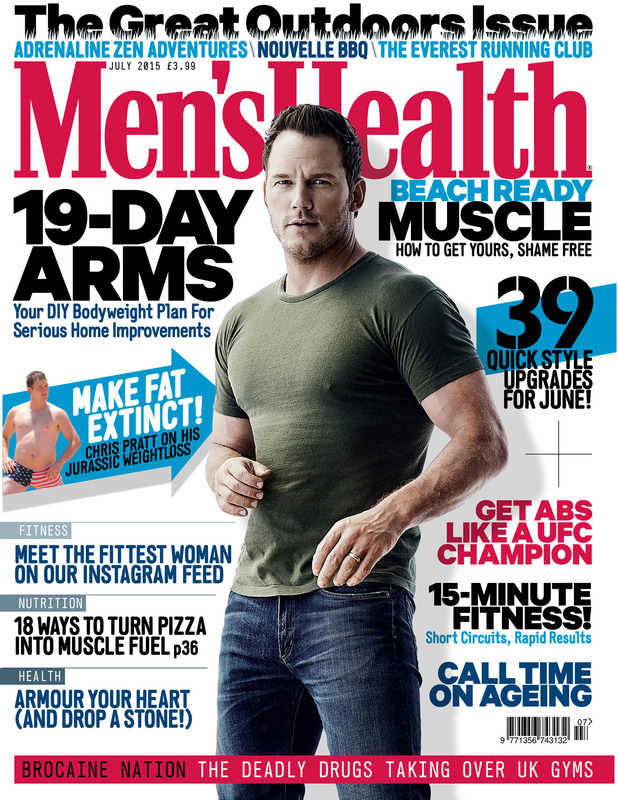 Chris Pratt covers the July 2015 edition of Men's Health UK.