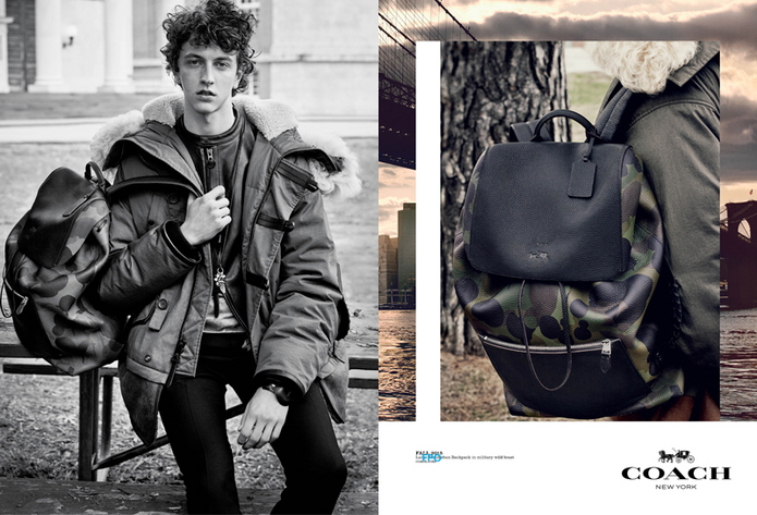 Model Niels Trispel stars in Coach's fall-winter 2015 advertising campaign.