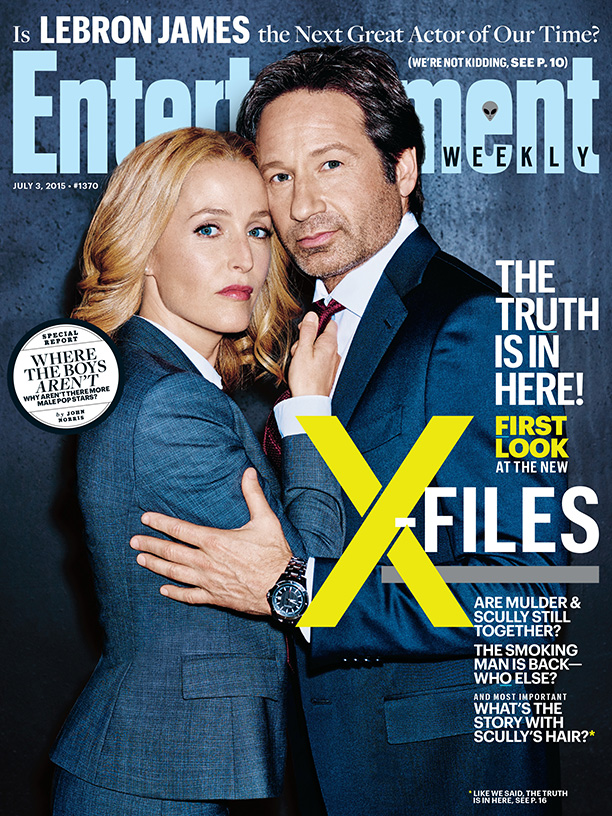 The X-Files stars David Duchovny and Gillian Anderson cover Entertainment Weekly.