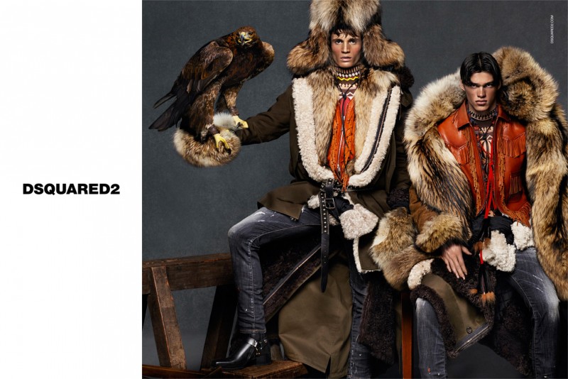 Mert & Marcus photograph models Julian Schneyder and Filip Hrivnak for Dsquared2's fall-winter 2015 menswear campaign.