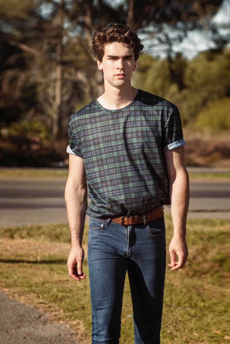 Franco wears t-shirt Topman, jeans Dr. Denim and boots Felix.