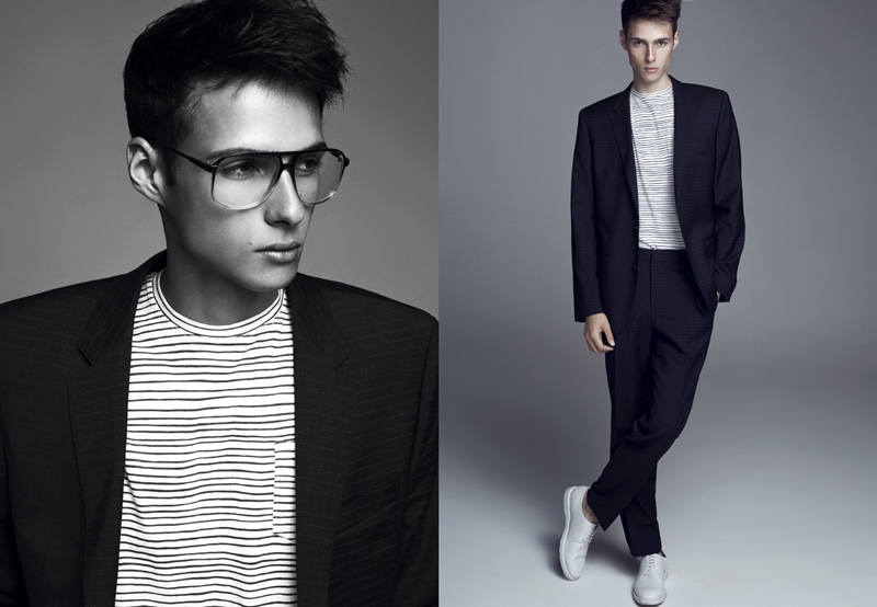 Igor wears suit Hugo Boss, t-shirt Tommy Hilfiger, shoes Vagabond and glasses Gucci.
