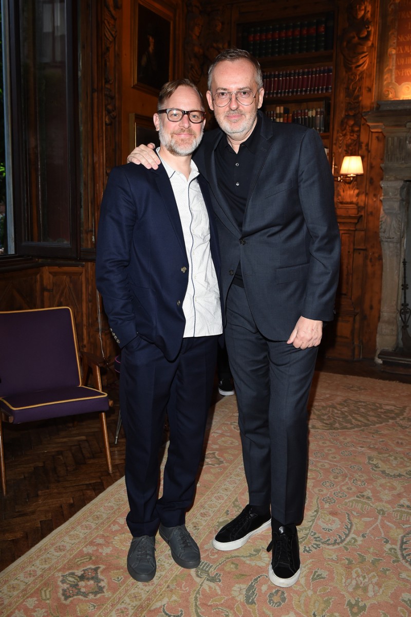 MILAN, ITALY - JUNE 20: Jim Moore and Bruce Pask attend GQ Party for Jim Moore during Milan Menswear Fashion Week Spring/Summer 2016 at Casa Degli Atellani on June 20, 2015 in Milan, Italy.  (Photo by Jacopo Raule/Getty Images for GQ)