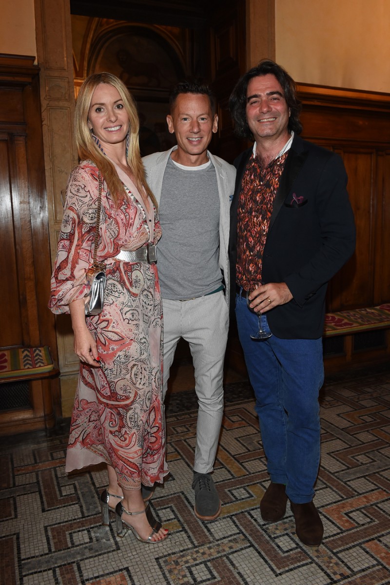 MILAN, ITALY - JUNE 20: Costanza Etro, Jim Nelson and Kean Etro attend GQ Party for Jim Moore during Milan Menswear Fashion Week Spring/Summer 2016 at Casa Degli Atellani on June 20, 2015 in Milan, Italy.  (Photo by Jacopo Raule/Getty Images for GQ)