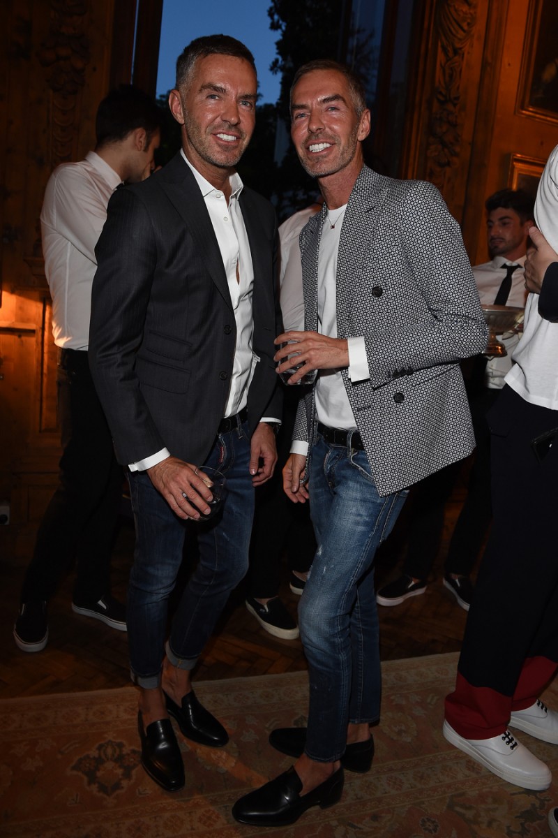 MILAN, ITALY - JUNE 20: Dean Caten and Dan Caten attend GQ Party for Jim Moore during Milan Menswear Fashion Week Spring/Summer 2016 at Casa Degli Atellani on June 20, 2015 in Milan, Italy.  (Photo by Jacopo Raule/Getty Images for GQ)
