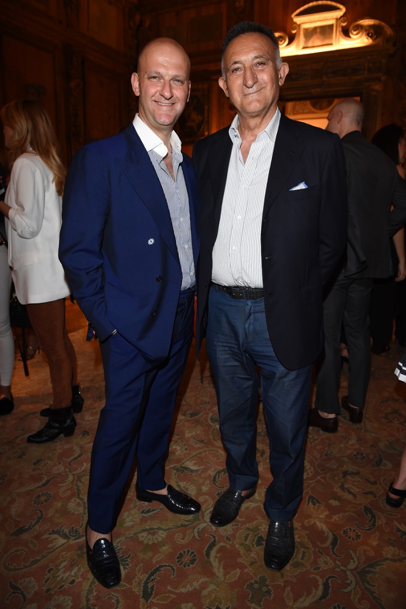 MILAN, ITALY - JUNE 20: Giuseppe Santoni and Andrea Santoni attend GQ Party for Jim Moore during Milan Menswear Fashion Week Spring/Summer 2016 at Casa Degli Atellani on June 20, 2015 in Milan, Italy.  (Photo by Jacopo Raule/Getty Images for GQ)