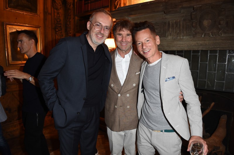MILAN, ITALY - JUNE 20: Jim Moore, Brunello Cucinelli and Jim Nelson attend GQ Party for Jim Moore during Milan Menswear Fashion Week Spring/Summer 2016 at Casa Degli Atellani on June 20, 2015 in Milan, Italy.  (Photo by Jacopo Raule/Getty Images for GQ)
