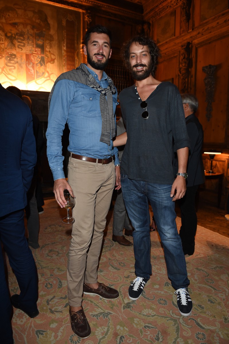 MILAN, ITALY - JUNE 20: Ottavio Missoni and Francesco Maccapani Missoni attend GQ Party for Jim Moore during Milan Menswear Fashion Week Spring/Summer 2016 at Casa Degli Atellani on June 20, 2015 in Milan, Italy.  (Photo by Jacopo Raule/Getty Images for GQ)