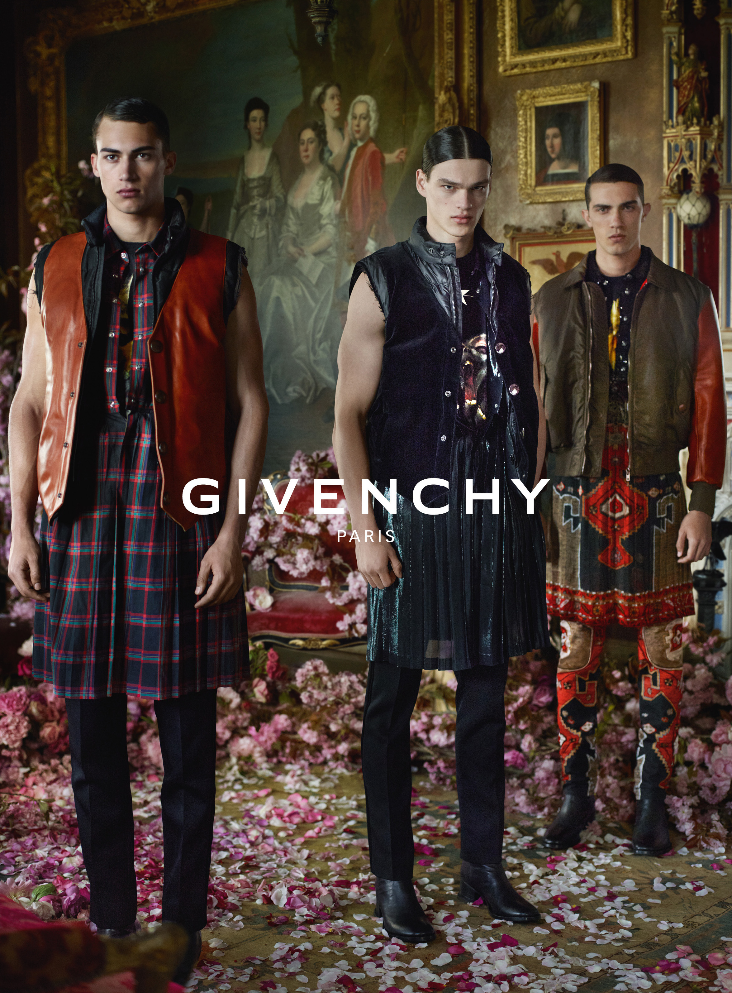 Alessio Pozzi, Filip Hrivnak and Lucas Cantao star in Givenchy's fall-winter 2015 menswear advertising campaign.