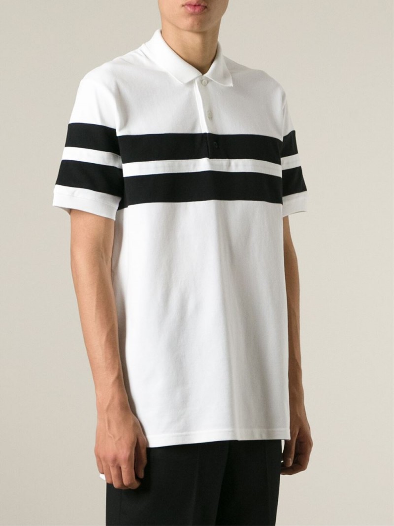 Givenchy striped white and black polo