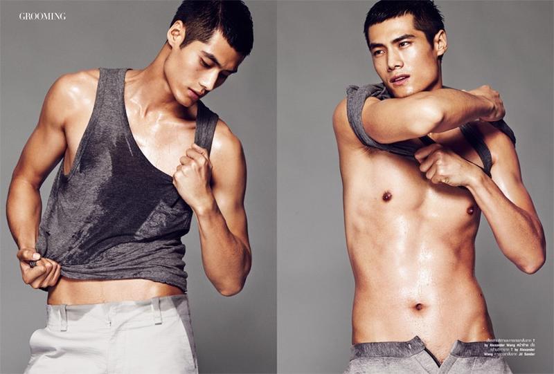 Hao Yun Xiang works up a sweat for the pages of Harper's Bazaar Men Thailand.