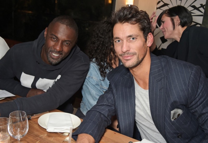 At his afterparty, Idris Elba poses for a photo with David Gandy.