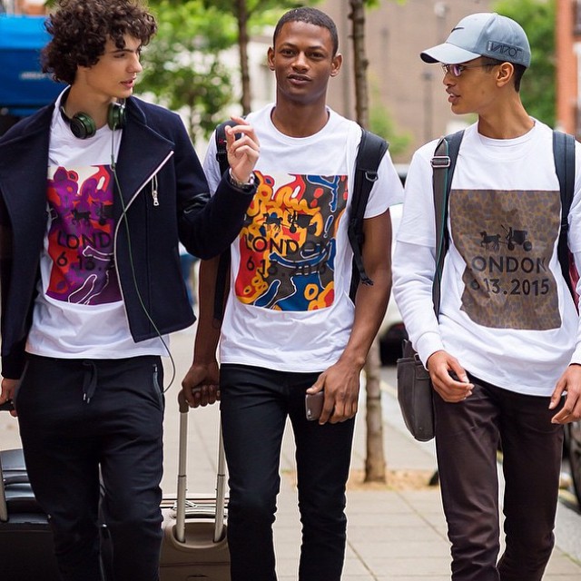 Spotted by the New York Times, models leave Coach's spring-summer 2016 show in limited edition t-shirts.