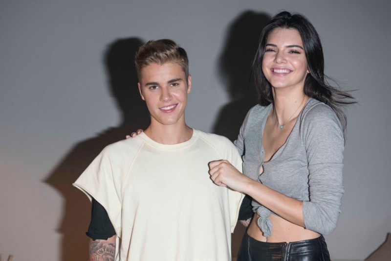 Justin Bieber poses for a photo with reality television star Kendall Jenner.