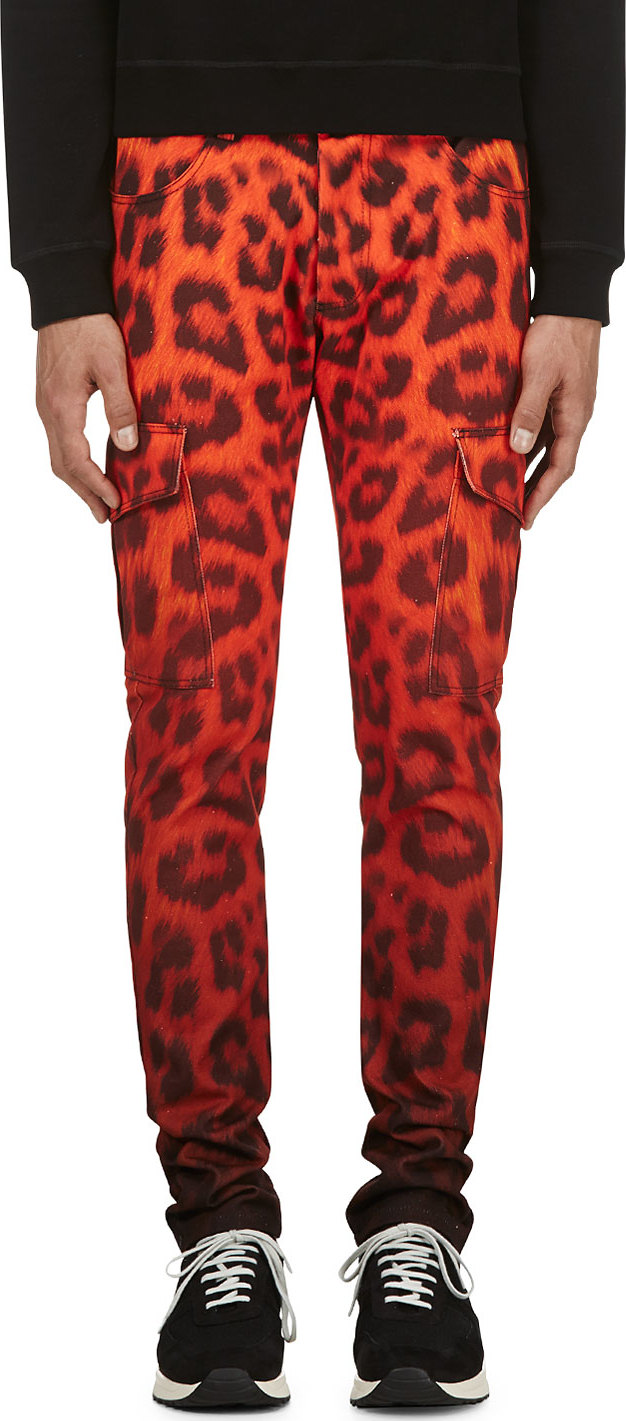 Katie Eary Vermilion Leopard Twill Cargo Trousers