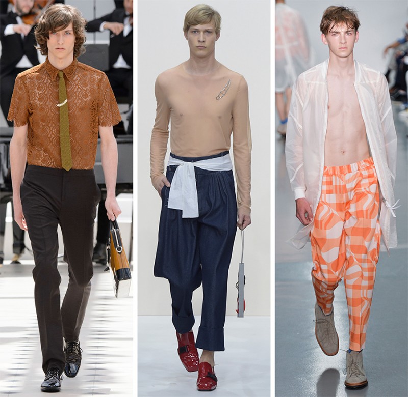 Left to Right: Burberry Prorsum, J.W. Anderson, Lou Dalton » Spring/Summer 2016 Trends | London Collections: Men Left to Right: Burberry Prorsum, J.W. Anderson, Lou Dalton