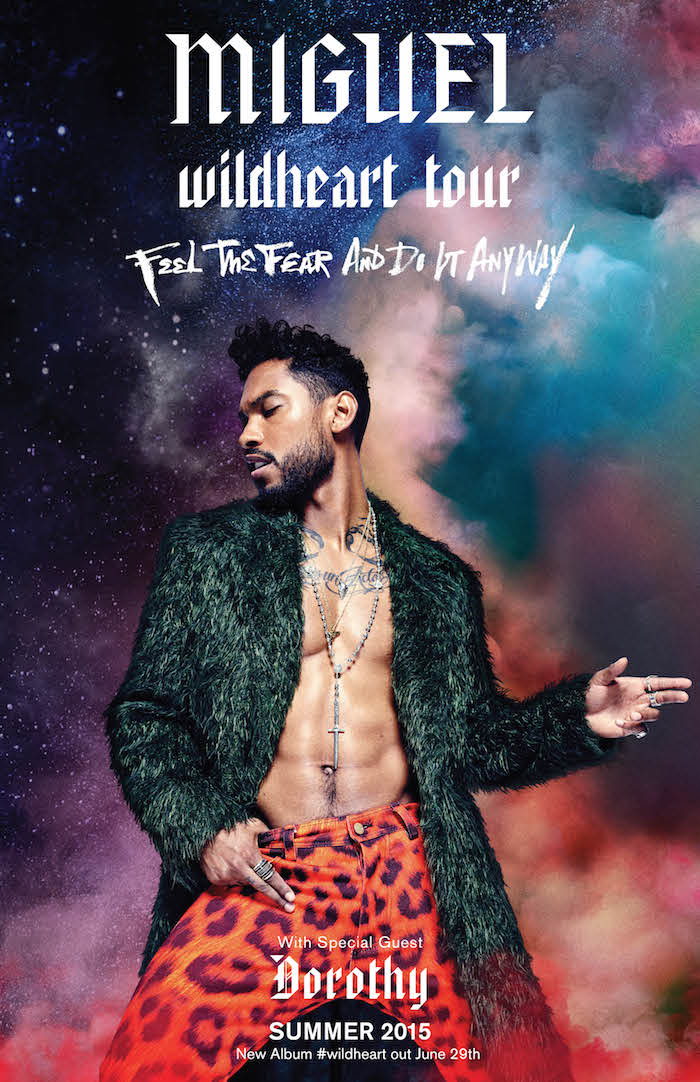 The poster for Miguel's Wildheart tour.