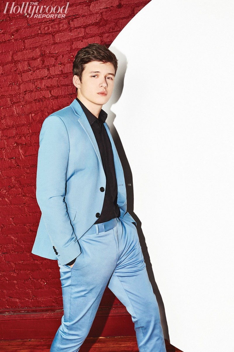 Nick Robinson suits up for a photo shoot from The Hollywood Reporter.