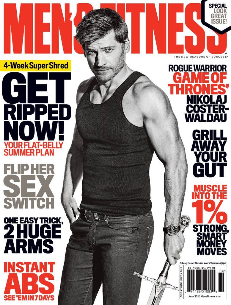 Nikolaj Coster-Waldau covers the June 2015 issue of Men's Fitness.