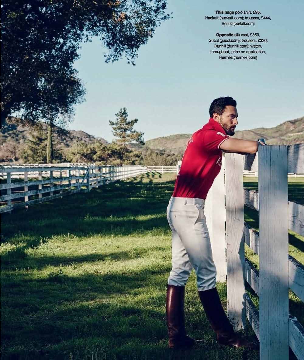Noah Mills Models Casual Equestrian Styles for The Sunday Telegraph