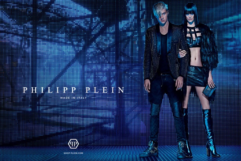 Lucky Blue Smith is joined by Sarah Brannon for Philipp Plein's fall-winter 2015 campaign.