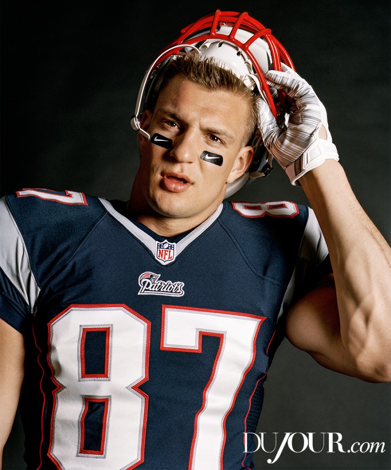 Rob Gronkowski sits for a portrait by Bruce Weber.