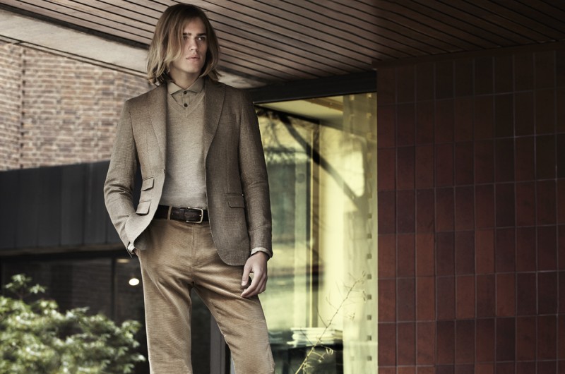 Ton Heukels wears earthy hues for a stylish fashion spread.