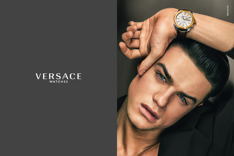 Model Christian Williams for Versace Watches campaign