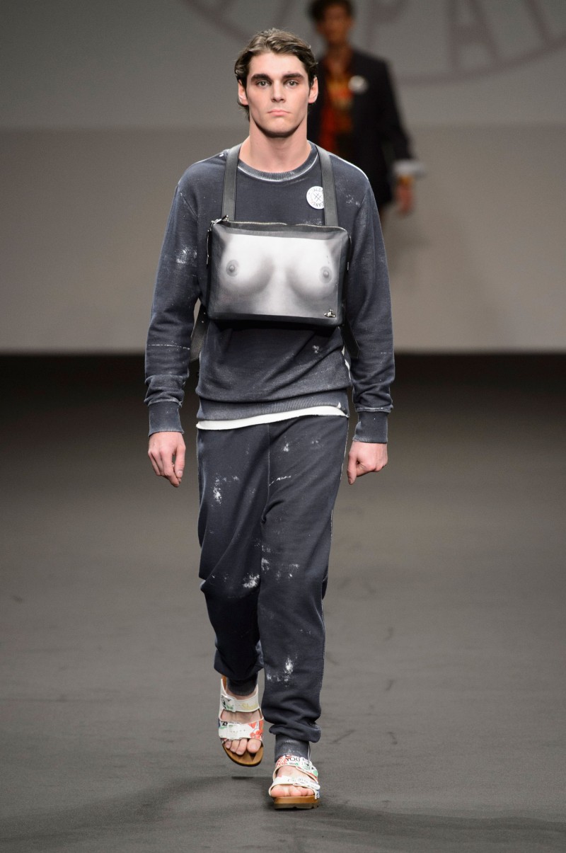 RJ Mitte walks for Vivienne Westwood.