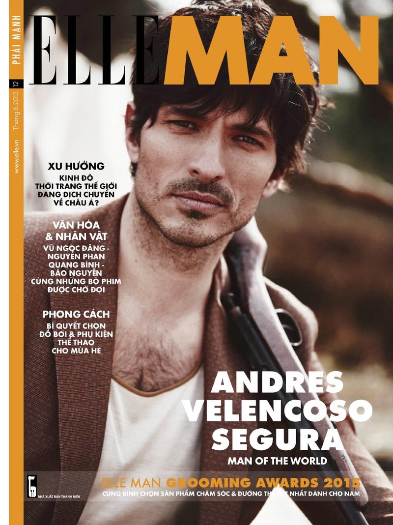 Andres Velencoso Segura covers the July 2015 issue of Elle Man Vietnam.