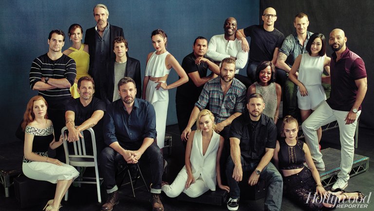 The cast of Batman v Superman and Suicide Squad get together for group photo for The Hollywood Reporter.